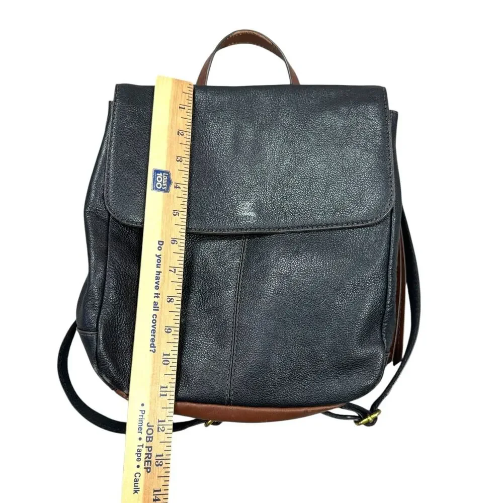 Fossil Claire Leather Mini Backpack Purse Black Brown Small Bag Adjustable